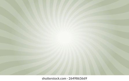 Swirling radial gray background. Gray groovy vortex spiral twirl. Twirl sunburst psychedelic pattern. Swirl candy background. Vector illustration.