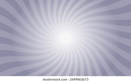 Swirling radial gray background. Gray groovy vortex spiral twirl. Twirl sunburst psychedelic pattern. Swirl candy background. Vector illustration.