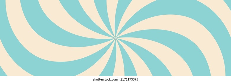 Swirling radial ice cream background. Vector illustration for swirl design. Summer. Vortex spiral twirl. Blue. Helix rotation rays. Converging psychadelic scalable stripes. Fun sun light beams