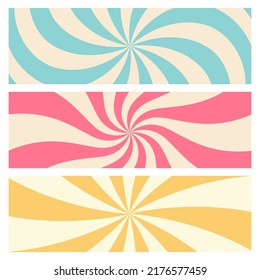 Fondo de helado radial giratorio. Vector para el verano de diseño de swirl. Plaza de torrente de espiral de vortex starburst. Rayos de rotación Helix. Bandas escalables psiadelicas convergentes. Vigas de sol divertidas