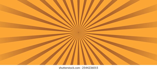 Fondo de helado radial remolino. Giro en espiral de vórtice groovy naranja. Girar el patrón psicodélico de la explosión del sol. Textura de piruleta naranja. Fondo de caramelo de remolino. Ilustración vectorial.