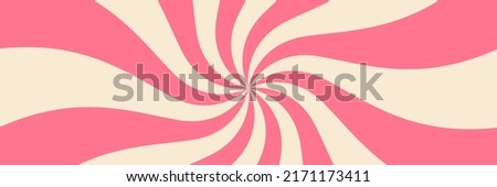 Swirling radial ice cream background. Vector illustration for swirl design. Summer. Vortex spiral twirl. Pink. Helix rotation rays. Converging psychadelic scalable stripes. Fun sun light beams