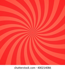 Swirling radial pattern background. Vector illustration for swirl design. Vortex starburst spiral twirl square. Helix rotation rays. Converging psychedelic scalable stripes. Fun sun light beams.