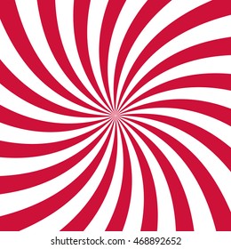 Swirling radial pattern background. Vector illustration for swirl design. Vortex starburst spiral twirl square. Helix rotation rays. Converging psychadelic scalable stripes. Fun sun light beams.
