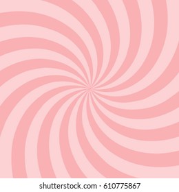 Swirling radial pattern background. Vector illustration Converging psychedelic scalable stripes. Fun sun light beams.