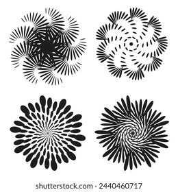 Swirling radial pattern with floral essence. Vector Illustration. EPS 10.