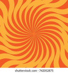 Swirling radial pattern with sun rays and stars background