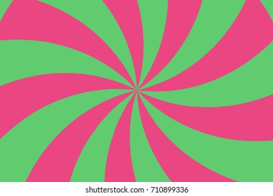 Swirling radial pink green pattern background. strawberry mint twirl square. Helix rotation rays. sweet fun sunlight beams. 
Twisted candy icecream candy background. cute pretty circus design vector.