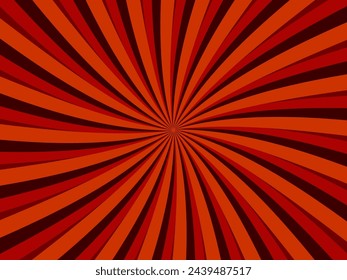 Swirling radial retro background. Vector illustration for swirl design. Spinning spiral vortex. Helical rotation beam. Bringing together psychedelic measurable lines. Delightful sunshine.