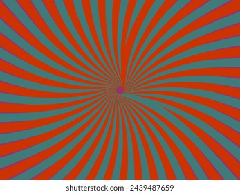Swirling radial retro background. Vector illustration for swirl design. Spinning spiral vortex. Helical rotation beam. Bringing together psychedelic measurable lines. Delightful sunshine.