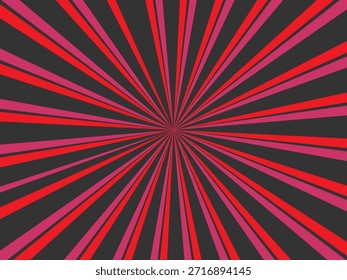 Remolino radial de fondo retro. Ilustración vectorial para el diseño de remolino. Vórtice espiral giratorio. Viga giratoria helicoidal. Unificando la línea medible psicodélica. Encantador sol.