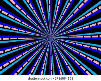 Remolino radial de fondo retro. Ilustración vectorial para el diseño de remolino. Vórtice espiral giratorio. Viga giratoria helicoidal. Unificando la línea medible psicodélica. Encantador sol.