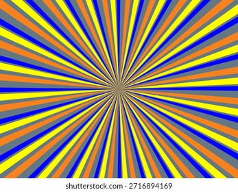 Remolino radial de fondo retro. Ilustración vectorial para el diseño de remolino. Vórtice espiral giratorio. Viga giratoria helicoidal. Unificando la línea medible psicodélica. Encantador sol.