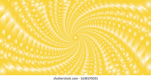 Swirling radial yellow pattern background. Vector illustration