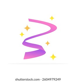 swirling ribbon icon, flat colored vector. modern and minimalist design