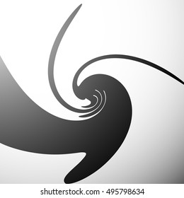 Swirling, rotating abstract geometric shape