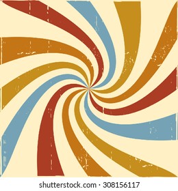Swirling shape abstract retro background