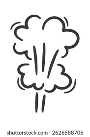 Nuvens de fumaça girando boom de desenhos animados