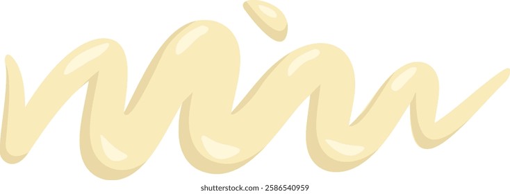 Swirling smooth, creamy mayonnaise dressing in a wavy line, enhancing the flavor and richness of sandwiches, salads, burgers, and various culinary creations