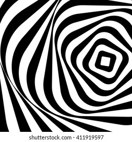 Swirling, spiraling monochrome geometric element.