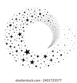 swirling stream of stars on a white background