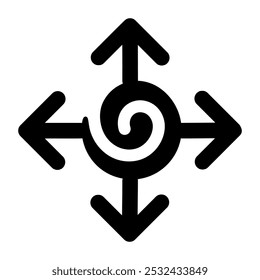 Icono de símbolo de remolino en estilo sólido  