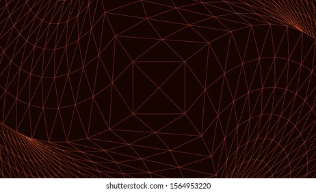 Swirling symbol. Optical illusion. Twisted structure. 3D vector grid. Vector illustration.