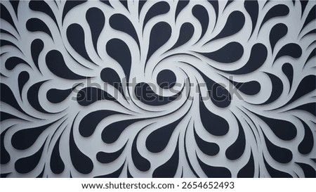 Swirling teardrop pattern abstract black