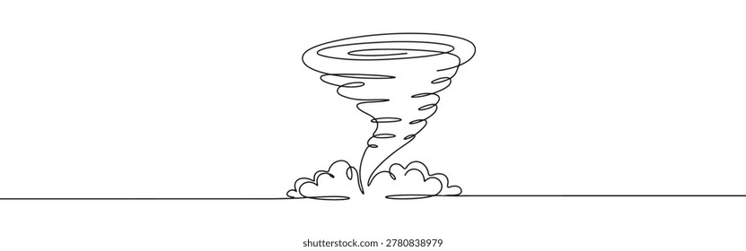 Swirling tornado and clouds