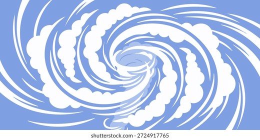 Un remolino de nubes blancas contra una ilustración de cielo azul