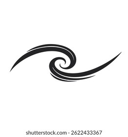 Silueta de vórtice de onda giratoria, formando una forma de espiral dinámica