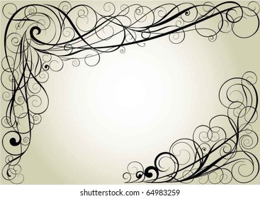 Swirll florall corner design