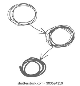 Swirls and arrows. Hand drawn vector elements.