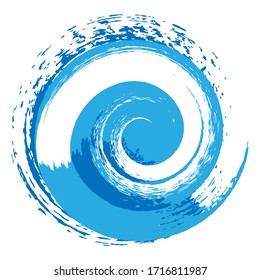 Swirls of blue waves, abstract circles, vector illustration