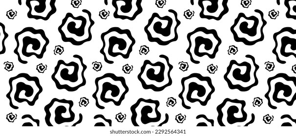 Swirls in cartoon comic style. Twisted gothic pattern background. Gothic abstract vector texture.