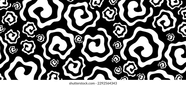 Swirls in cartoon comic style. Twisted gothic pattern background. Gothic abstract vector texture.