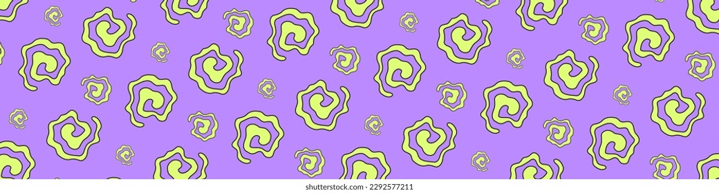 Swirls in cartoon comic style. Twisted goth pattern background. Goth abstract vector texture.