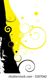 swirls with grunge vector background
