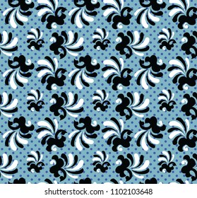 Swirls Seamless Pattern Floral Background