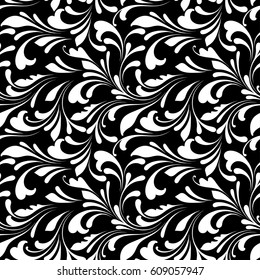 Swirls seamless pattern. Floral background for fabric, wrapping, wallpaper, paper.