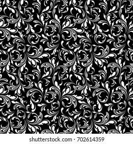 Swirls seamless pattern. Floral background for fabric, wrapping, wallpaper, paper.