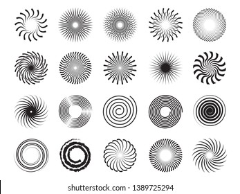 Swirls shapes. Scrolls circle forms spirals and whirlpool symbols abstract vector ornament