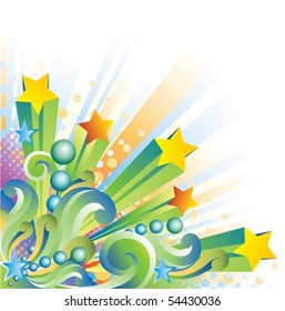 Swirls and Stars corner graphic