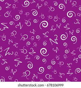 Swirls and twirls Randome Pattern Print on Violet