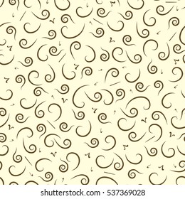 Swirly abstract seamless pattern with arabic / islamic calligraphy details. Print  for textile and paper. Vector illustration