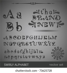 Swirly Alphabet. Highly detailed vector illustration.