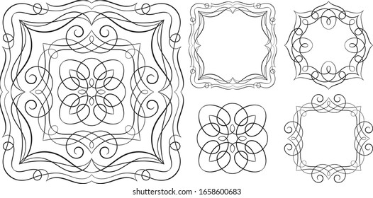 Swirly artistic frame vector design ornament