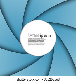 Swirly blue paper layers background. Vector illustration