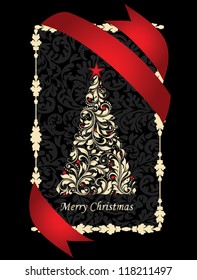 Swirly  Christmas Tree With Balls