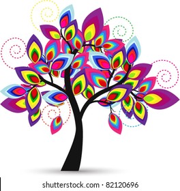 Swirly Colorful Tree